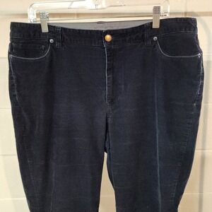 L.L. Bean Women's Favorite Fit 16R Corduroy Pants Bootcut Relaxed Fit Navy